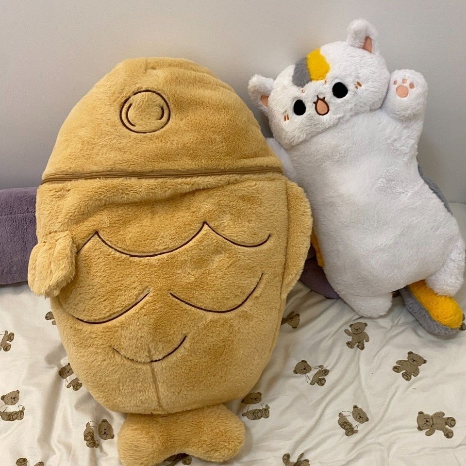 1pc 40/60/80cm Japan Taiyaki Cat Plush Toy Anime Figure Cat Hiding in Cushion Bag Ferry Bunny Carrot