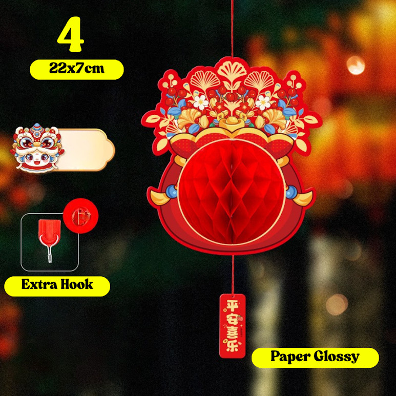 Promo Hiasan Dinding Imlek CNY Sincia Chinese New Year Tahun Baru Tempelan Hiasan Backdrop Pintu Kam