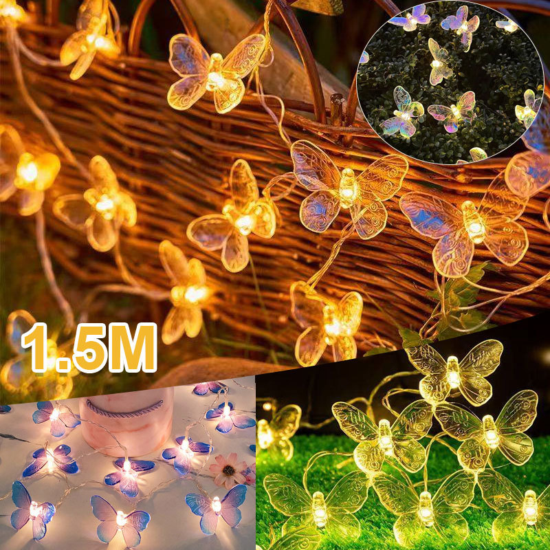 1.5M Lampu LED Kupu-Kupu Warna-Warni Dekorasi Dinding Lampu Outdoor Untuk Dekorasi Suasana Lampu Hia