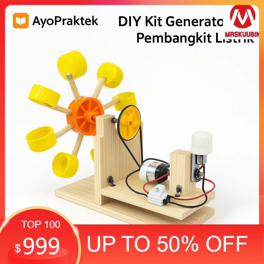 Paket Kit Kincir Air untuk Percobaan PLTA Mini Generator Mini Pembangkit Listrik – Turbin Air & Eksp
