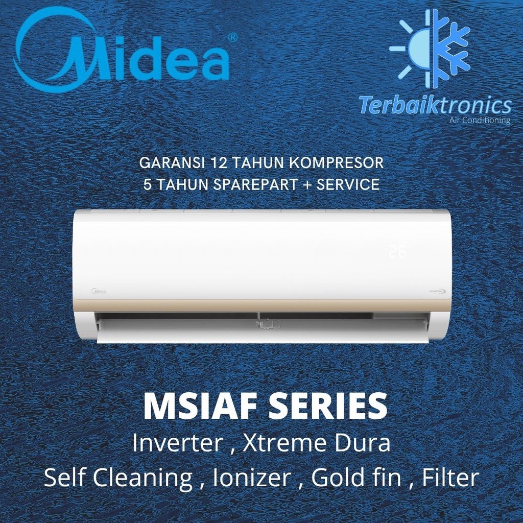 VS AC Midea Inverter 1/2 PK R32 MSIAF05CRDN2X / MSIAF 05 CRDN2X