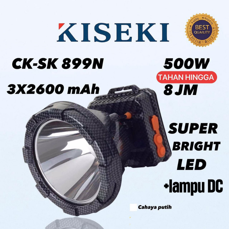 promo spesial Kiseki Senter Kepala 500Watt CK-SK 899N Senter Kepala Cahaya Putih Free Lampu DC