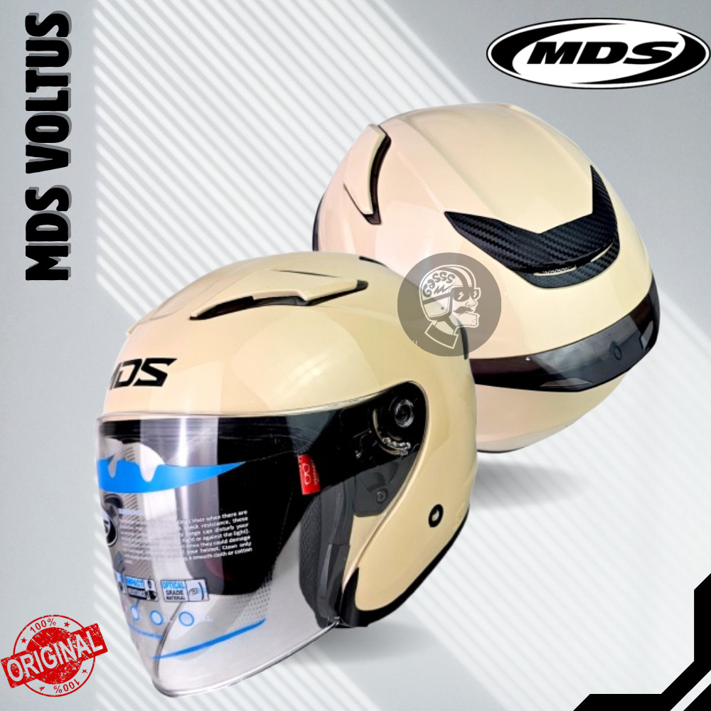 HELM MDS VOLTUS ORIGINAL SNI | CREAM HALF FACE SOLID  | ORIGINAL MDS