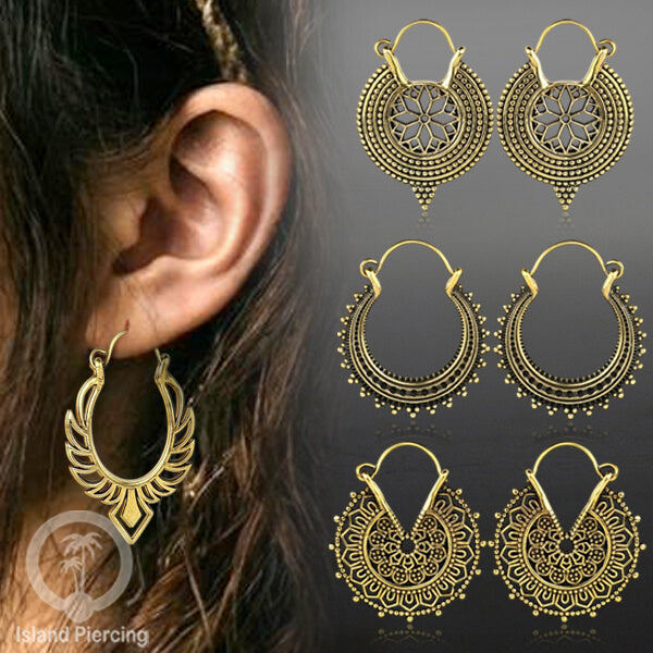 Aksesoris Anting Kuningan inspires Pulau Bali, 100% Nickel free Brass Earrings