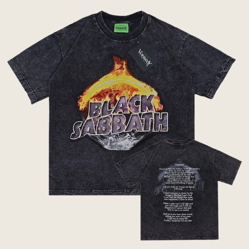 (Asli) T-SHIRT OVERSIZE WASHED BLACK SABBATH VINTAGE