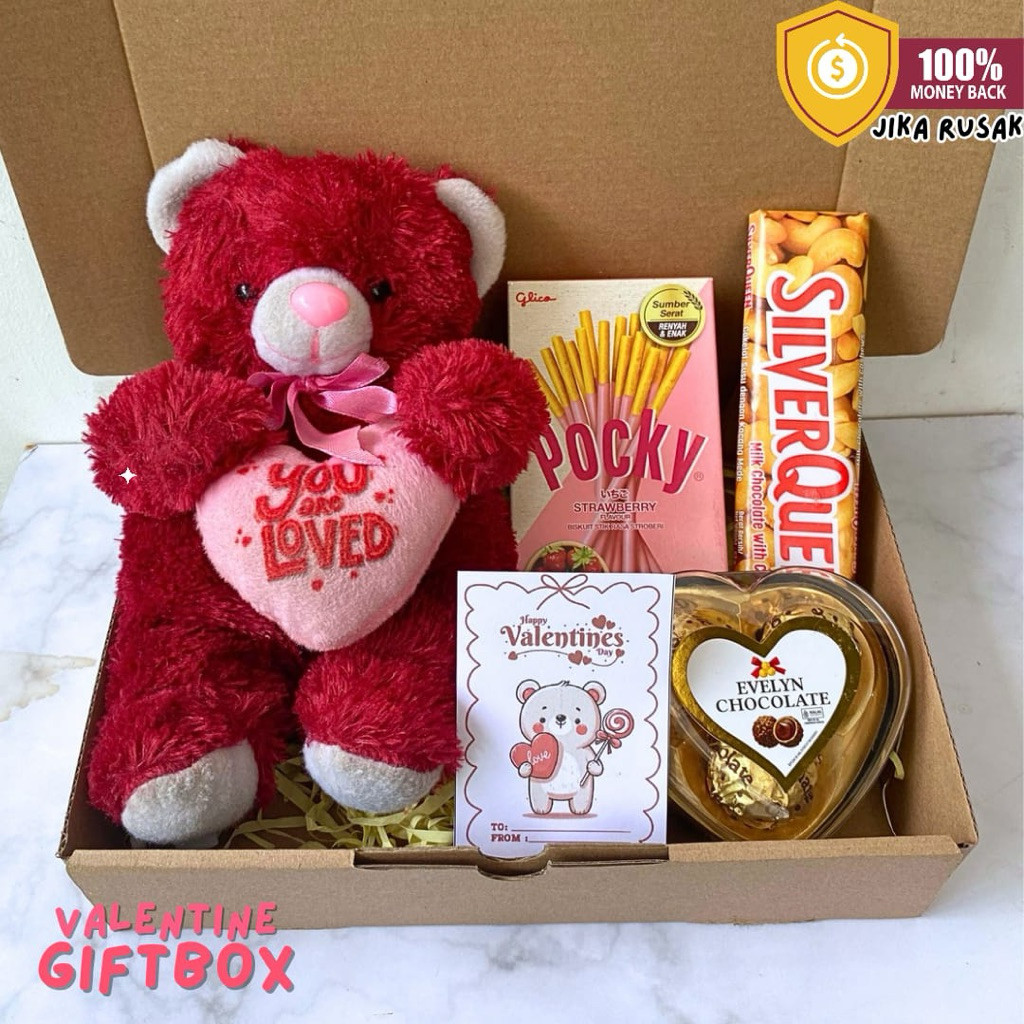 WORDGIFT Kado ultah anniversary wisuda sempro Valentine Cewek Boneka Giftbox snackbox gift| Hampers 