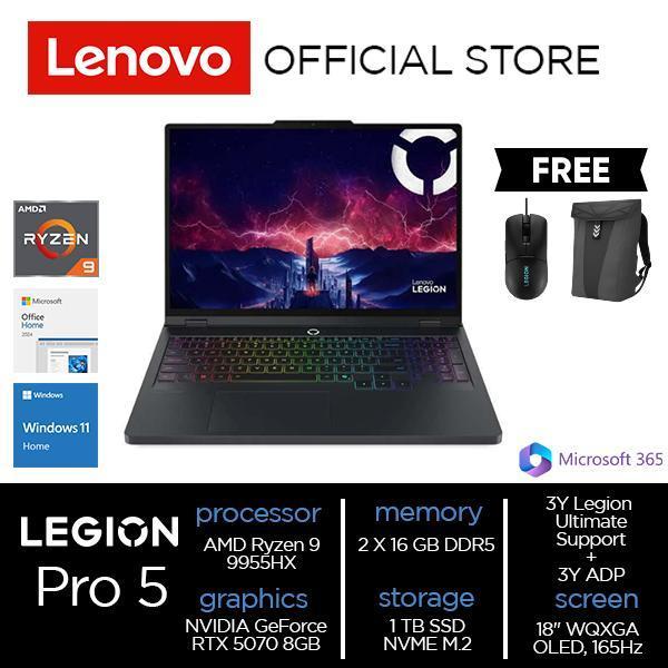 Lenovo Legion Pro 5 16AFR10 AMD Ryzen 9 9955HX 32GB 1TB SSD W11 OH24 + M365