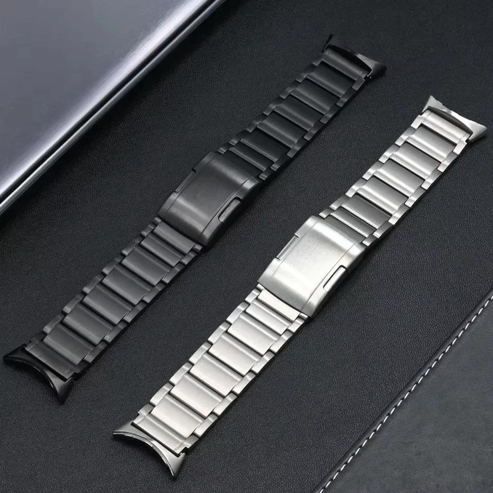Titanium Band for Google Pixel Watch 3 45mm 41mm Metal Link Strap for Pixel Watch 1 2 3 41mm 45mm Re