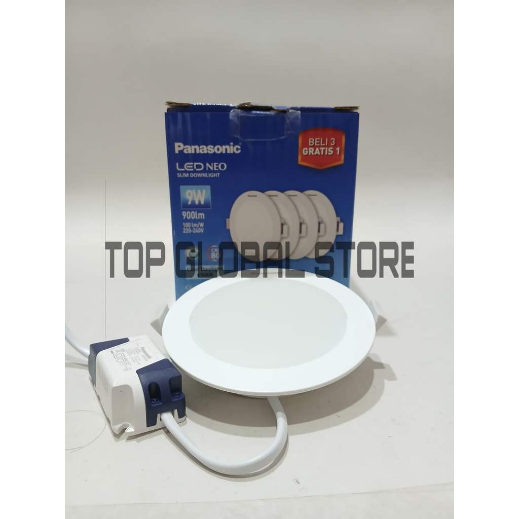 ( PAKET ) PANASONIC PANEL LED SLIM DOWNLIGHT 9 WATT PUTIH