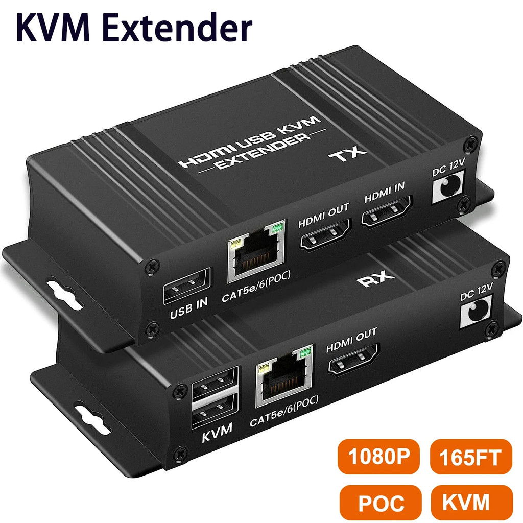 USB HDMI KVM extender splitter over Ethernet 1080P Extender HDMI USB KVM Extender splitter HDMI Loop