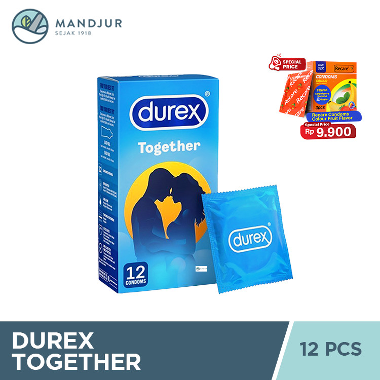 Kondom Durex Together Kondom Ekstra Aman Pelumas Pria Isi 12 - Kondom Ekstra Aman Pelumas Pria
