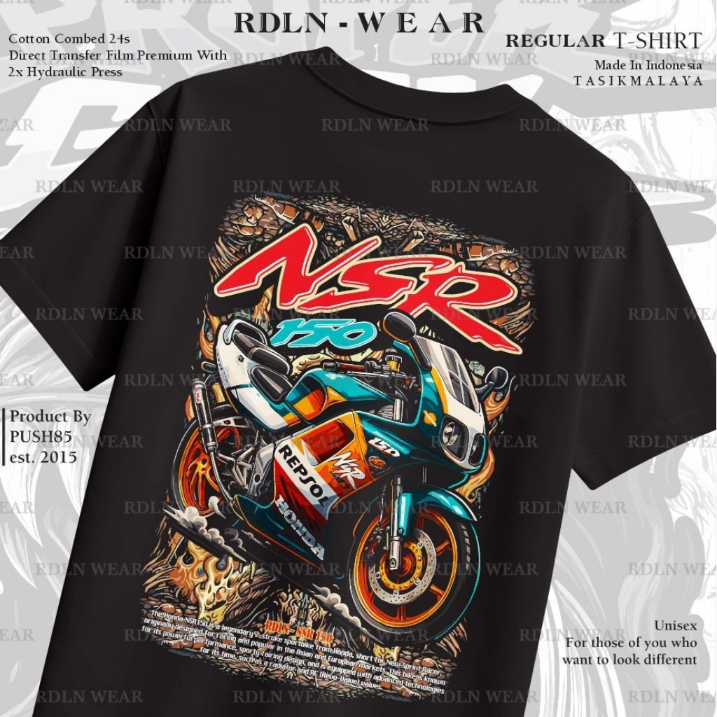 NSR 150 | T-SHIRT KAOS BAJU MOTOR HONDA SUNMORI REGULAR FIT TANGAN PENDEK