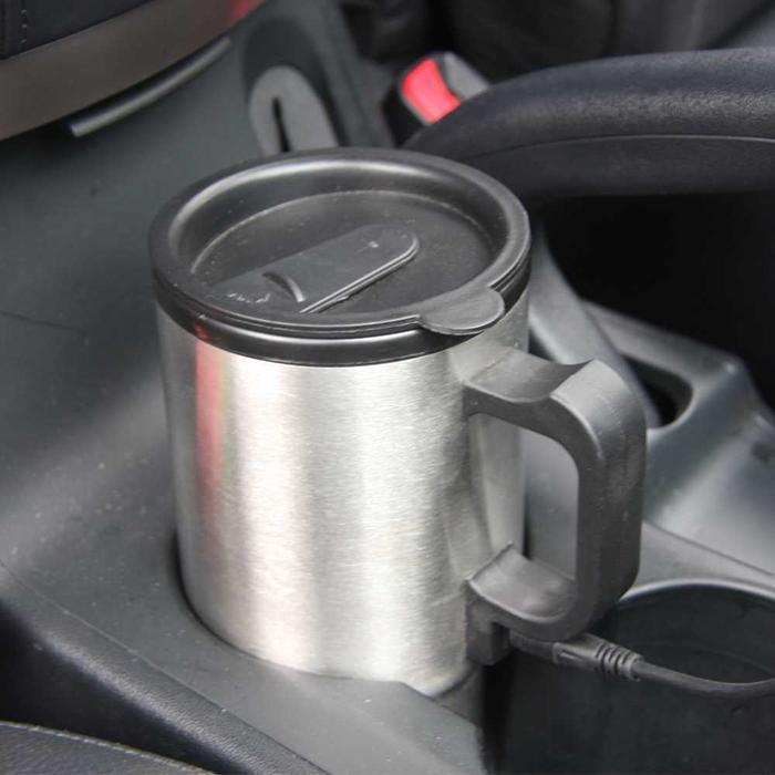 Mug Gelas Pemanas Air Mobil Portable Insulasi Kettle Stainless 12V DC 12V 450ml