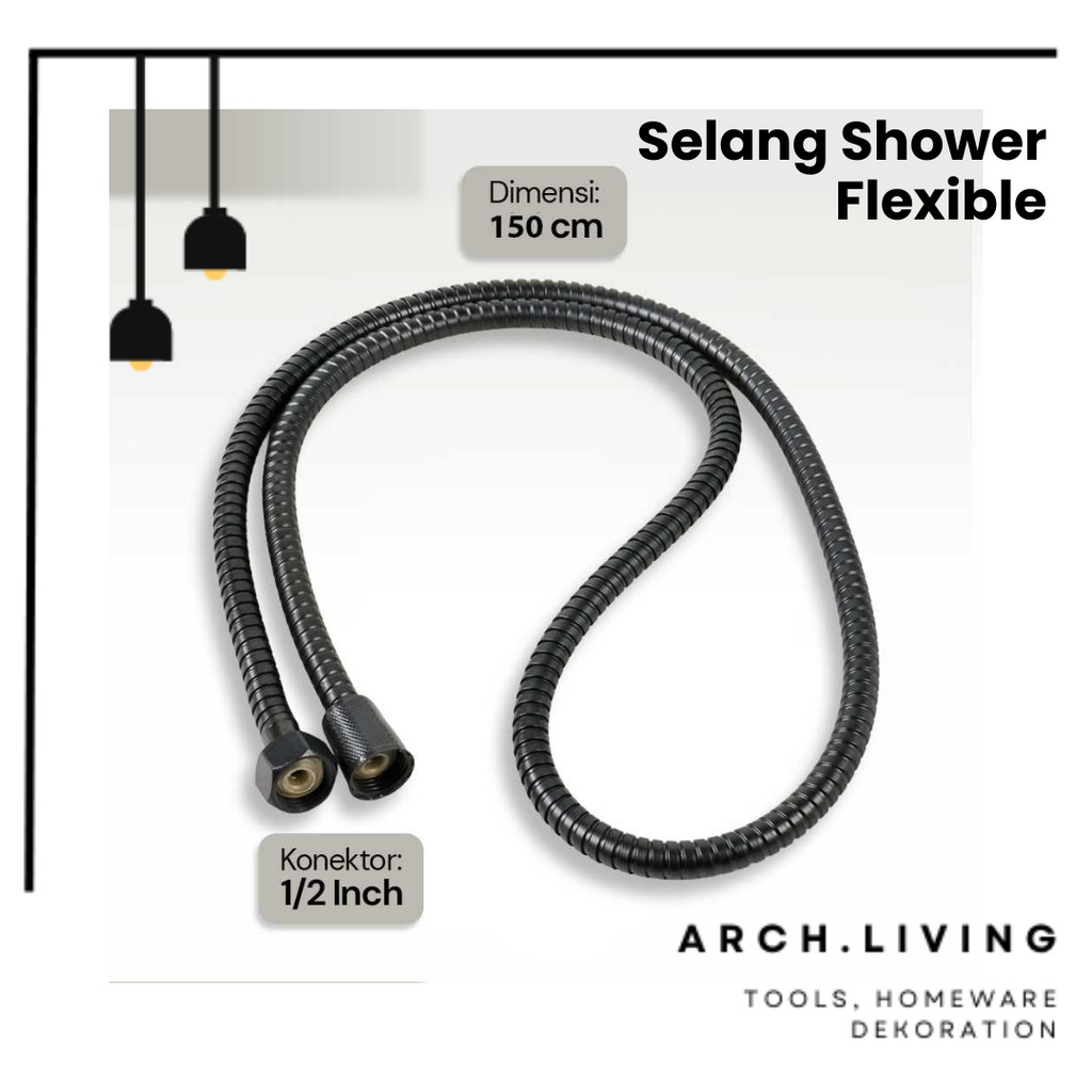 Selang Shower Flexible Hose Universal Stainless Steel 1.5M