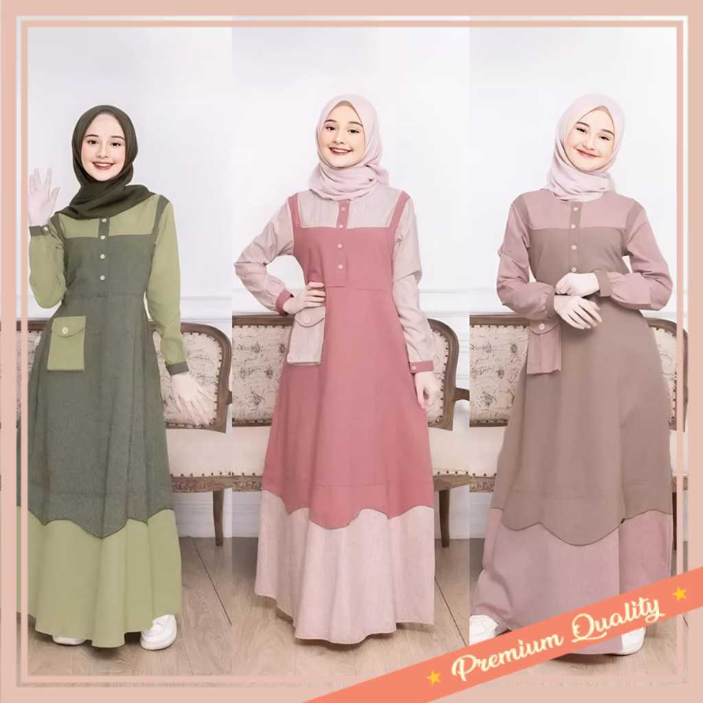 Gamis Anak Perempuan Umur 11 12 13 14 16 18 tahun 2 Ukuran Model Simpel 2026 Lebaran Remaja/ Termura