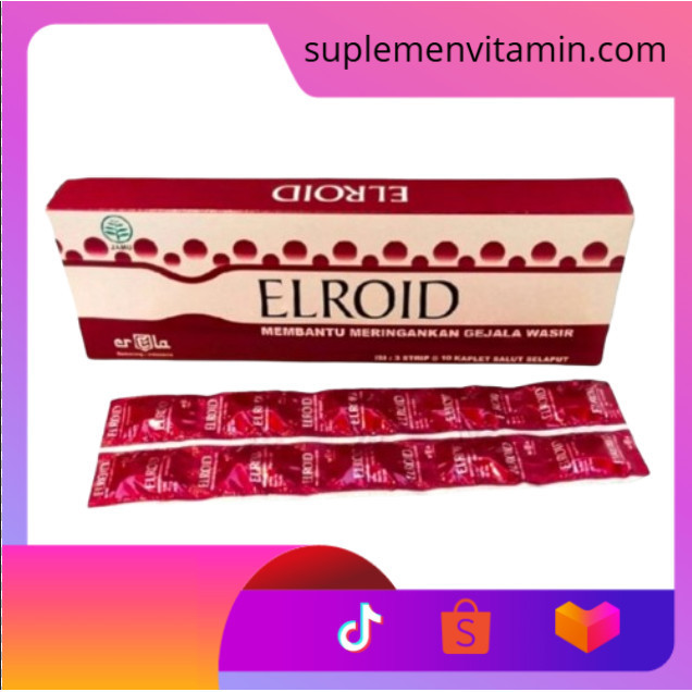 Elroid Obat Wasir Original Erela - Box isi 30 Kaplet