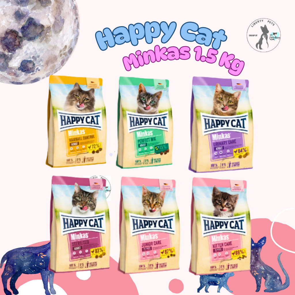 Happy Cat Minkas Perfect Mix / Hairball / Sterilised / Urinary Care / Junior / Kitten Freshpack 1.5K