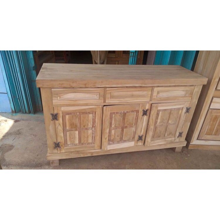 Bufet beffet rak diamond jati ukiran jepara mentah hrg pengrajin FG4