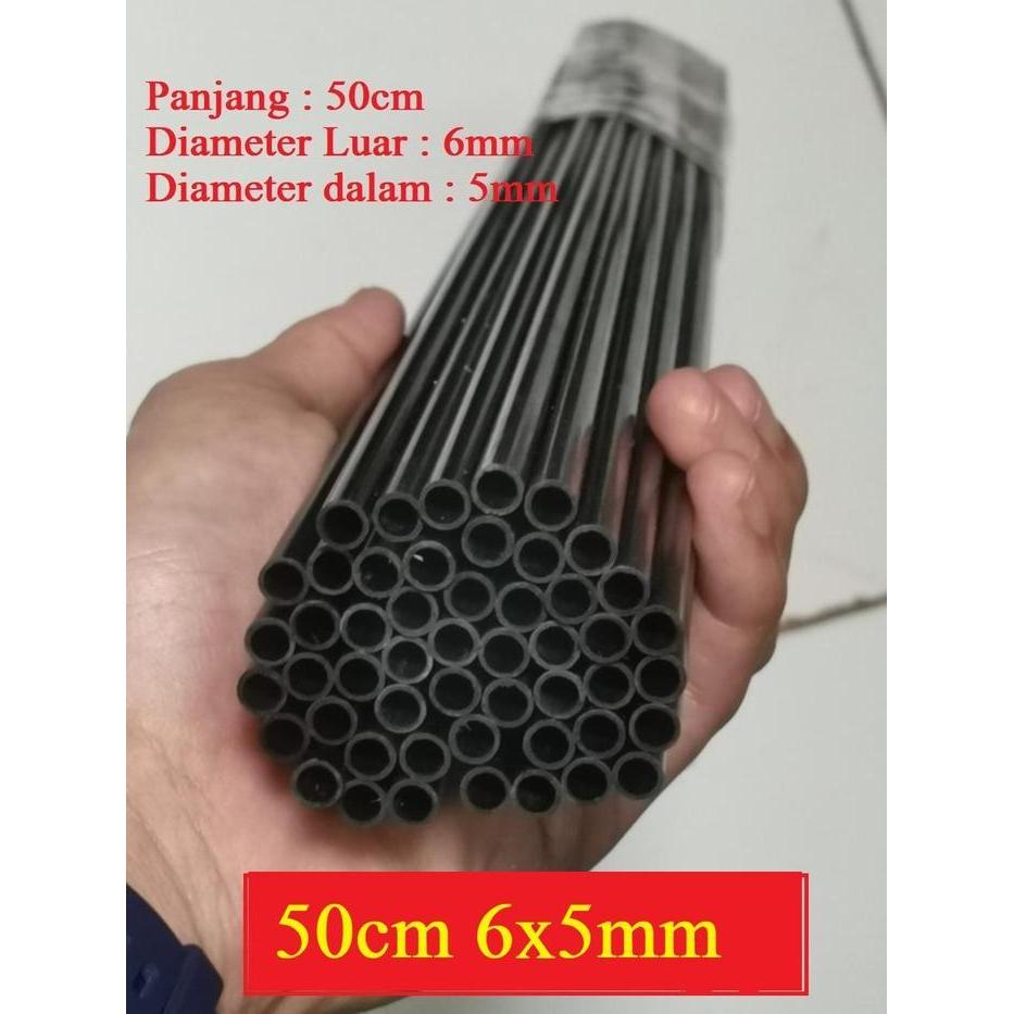 50cm Pipa Karbon  tube 6x5mm 6x5 DiaM OD 6mm ID 5mm Pultrude
