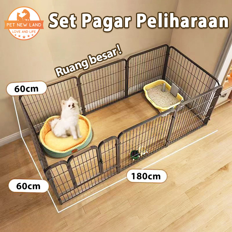 120*60*60cm Kandang Anjing Dan Kandang Kucing Kandang Hewan Pagar Besi Large Size Pet Cage