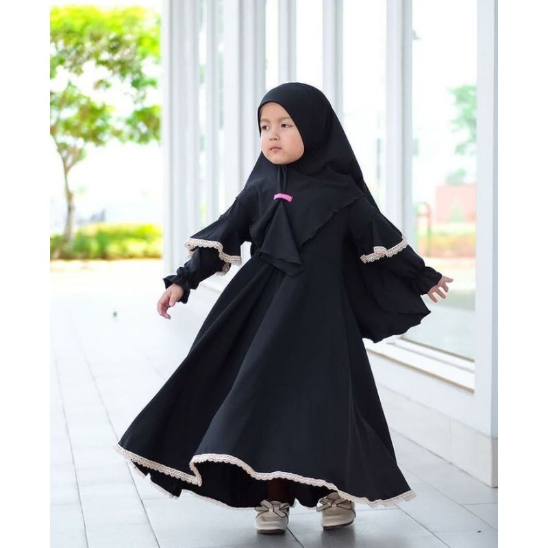BENA.STORE [] GAMIS/DRESS ANAK TERBARU JILBAB SYARI SUPER CANTIK [Bilqis]