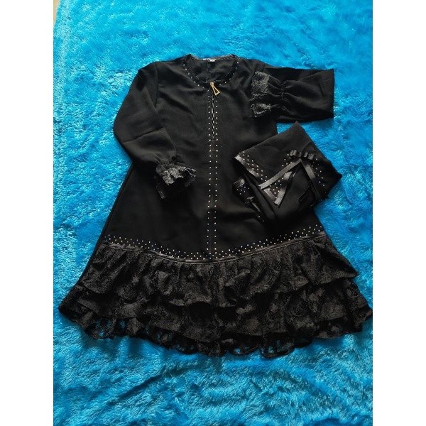 BENA.STORE Abaya Alisha Ibu Dan Anak By Ummi Collection // Hitam Jetblack Khas Temboro