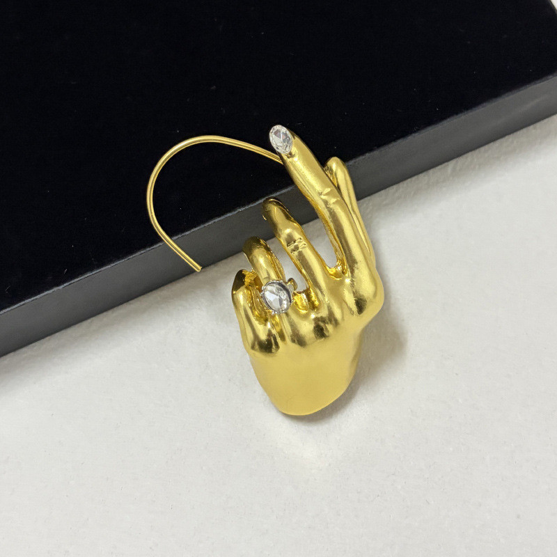 1PC Fashion Novelty Metal Hand Earcuff Dangle Earrings for Women Statement Jewelry Accessory for Par