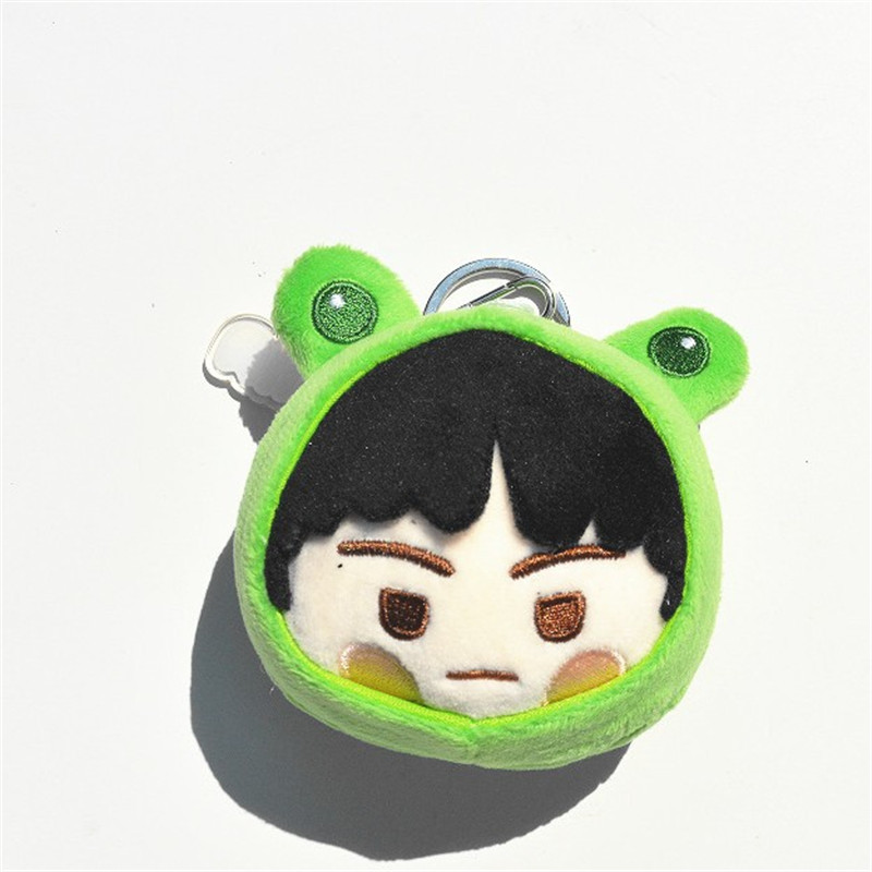 New Kpop Korean Boys FESTA V Cartoon Plush Keychain Keyring Pendant Cute Big Head Key Rings Fans Bir