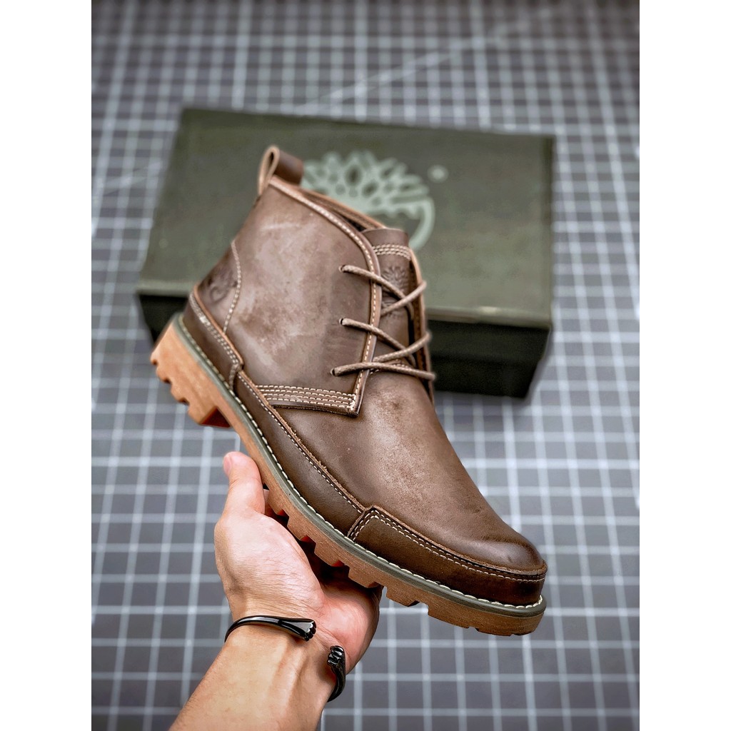 Sepatu Boots Pria Kerja Mid Cut Kulit Suede Wax Import Sol Karet Tahan Lama Gaya Inggris Klasik