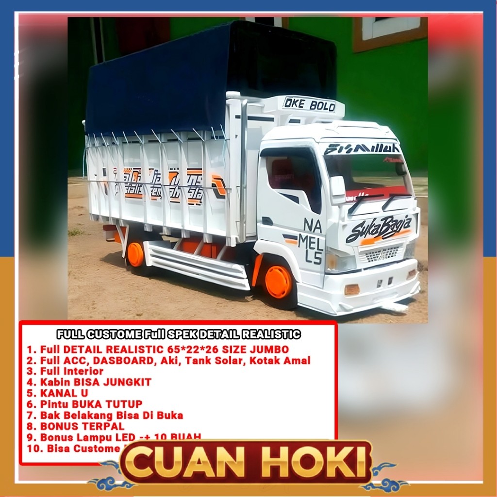 Cuan Hoki Mainan Mobil Miniatur Truk Oleng & Miniatur Mobil Box Handmade Custome Lokal Original