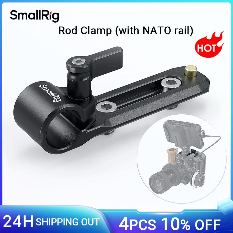 SmallRig Rod Clamp with NATO Rail Lightweight and Pportable  Compatible with Standard 15mm Rod and N