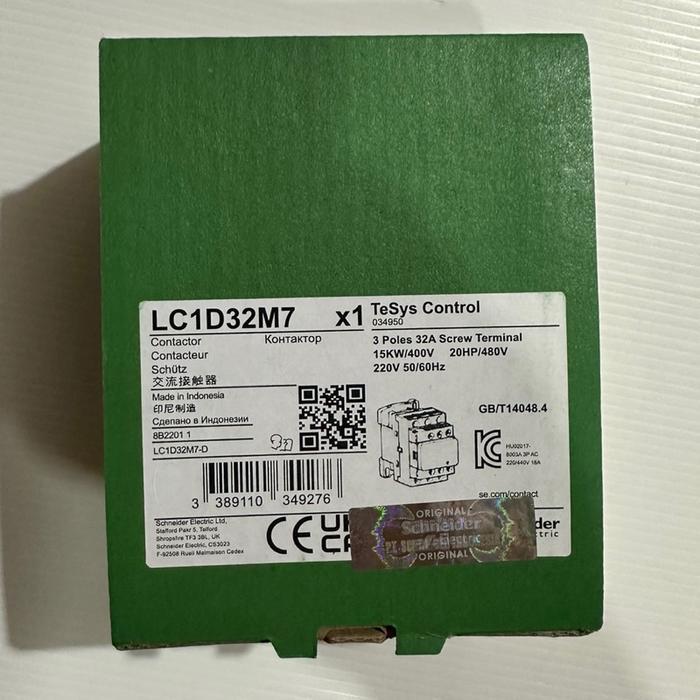 SCHNEIDER KONTAKTOR 3P 32A 220V LC1D32 M7 ORIGINAL LC1D32M7 LC1D 32M7