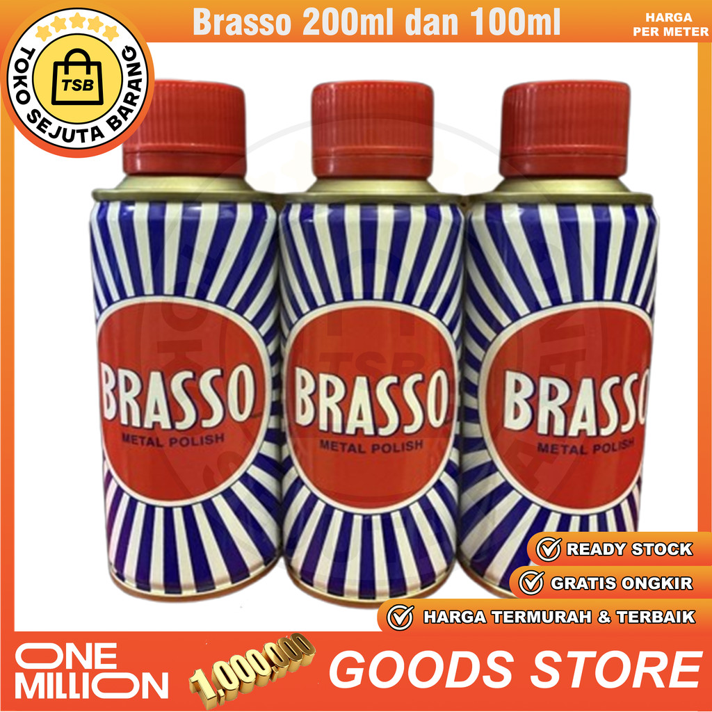 Brasso Metal Polish Cairan Pengkilap Logam 100ml 200ml Original Pemoles Pembersih Besi Kuningan Temb