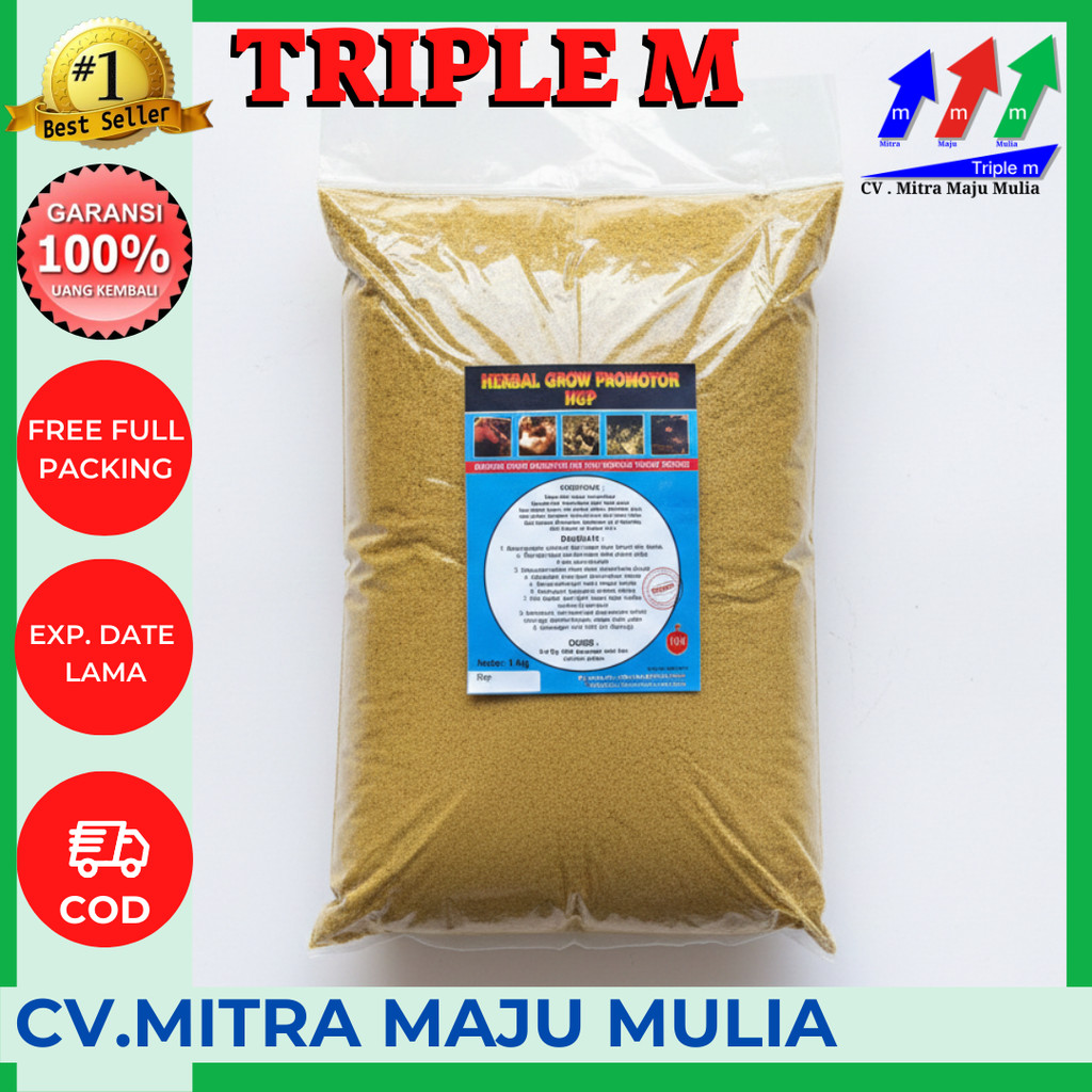 HERBAL GROW PROMOTOR HGP 1 KG UNGGAS JAYA - Jamu Herbal Meningkatkan Pertumbuhan Ayam Unggas Bebek S