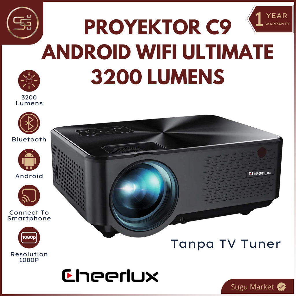 PROJECTOR CHEERLUX C9 Android WiFi 3200 Lumens | Cheerlux  C9 Android 1080P
