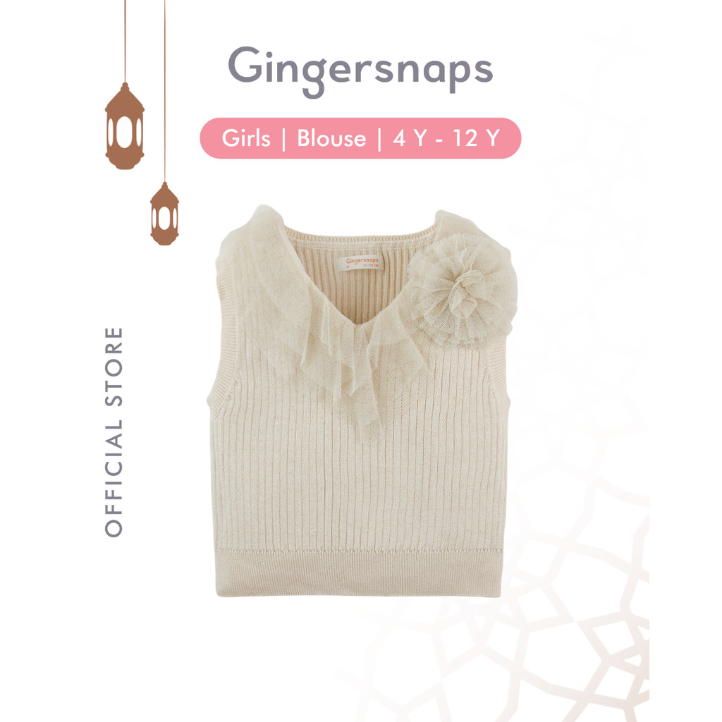 Gingersnaps Pretty Party Blouse Offwhite - Atasan Anak Perempuan (Cream)
