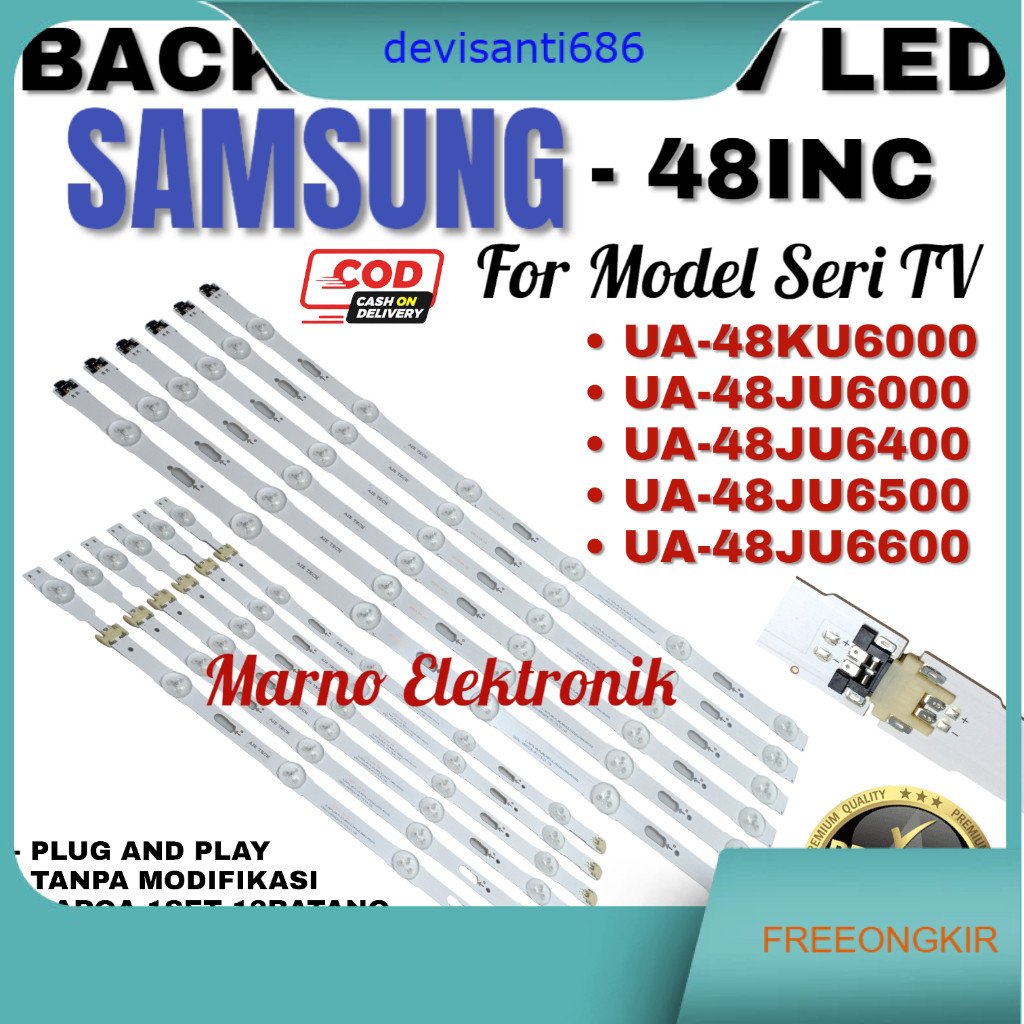 BACKLIGHT TV LED SAMSUNG 48 INC INCH UA48JU6000 UA48JU6400 UA48JU6500 UA48JU6600 UA48KU6000 UA48JU 4