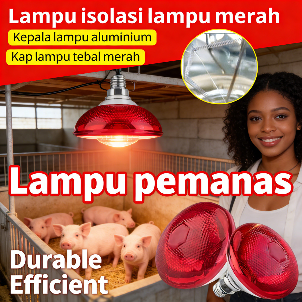 Lampu pemanas ayam induk lampu pemanas khusus babi lampu