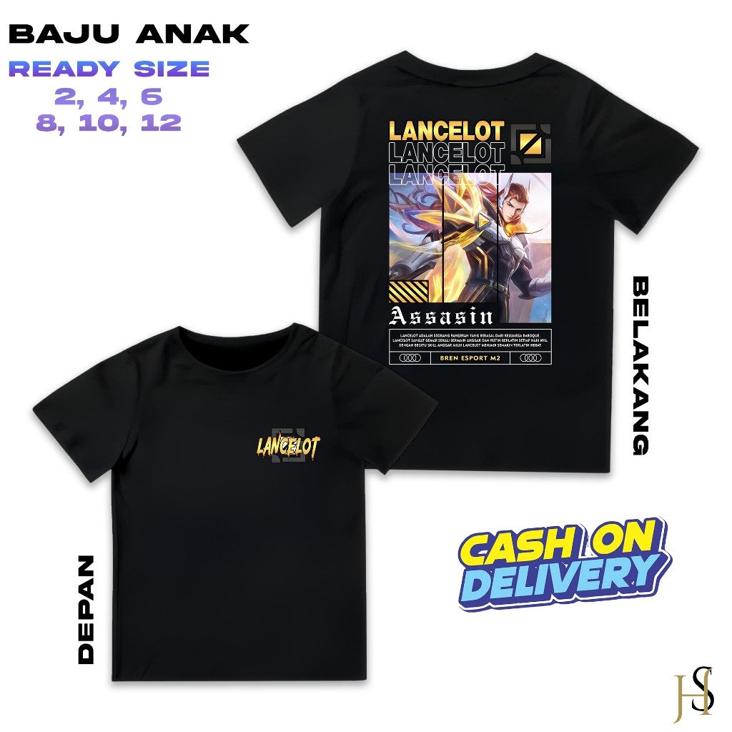 Kaos Hero Mobile Legend - Kaos Atasan Katun Sablon - Kaos Hero ML - Kaos Hero ML Lancelot Bren M2 - 