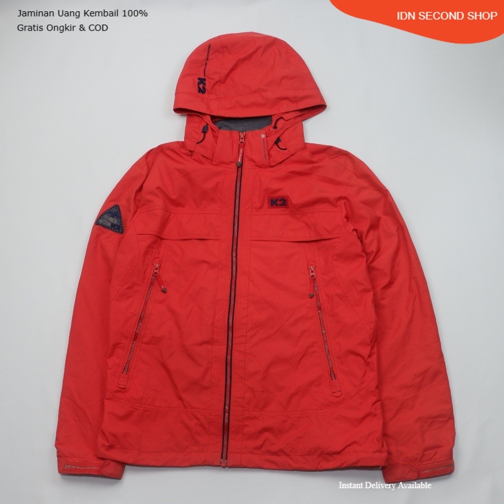 K2 Technical Outdoor Hooded Shell Jacket - Red/Orange - Preloved