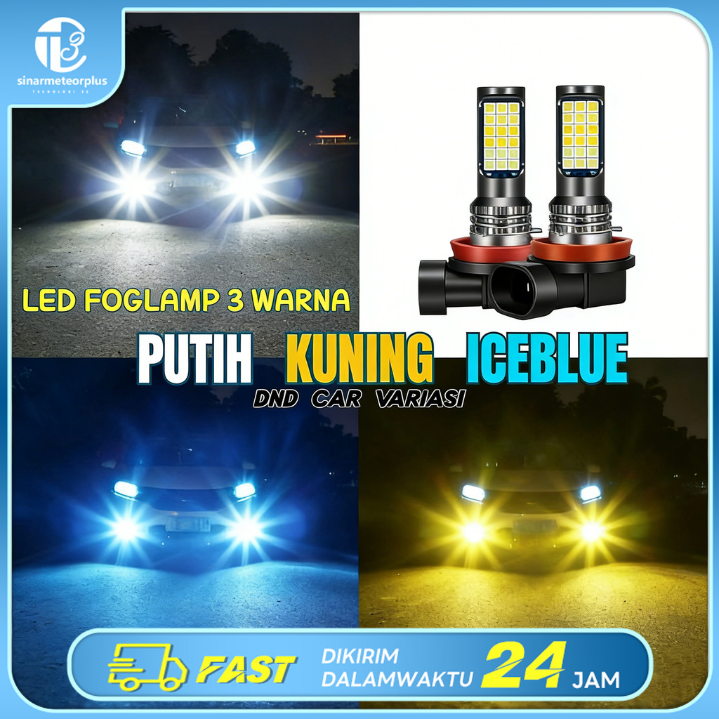 1Pcs Lampu Kabut Mobil Super Terang Lampu LED Mobil Putih /Kuning Es H8/H11 h16(JP) Fog Lamp Dua War