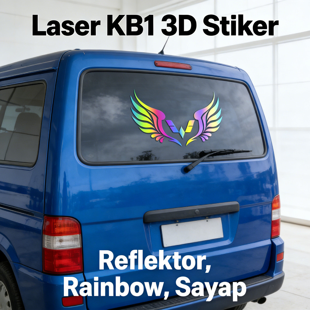 Mobil Stiker Car Laser 3D Stiker Reflektor Sayap Rainbow Stiker Mobil