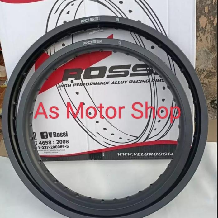 velg set rossi ring 21 - 18 depan 160 ring 21 belakang 185 ring 18 - Hitam, 21 18 HOLE36