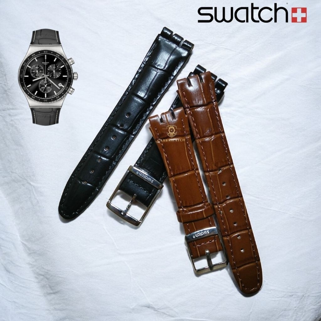 Tali Jam Tangan Kulit Swatch Strap Jam Swatch Kulit 17mm 19mm 21mm