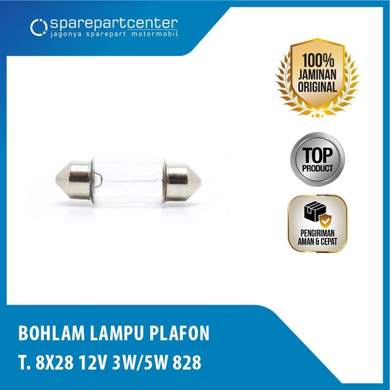 BOHLAM LAMPU PLAFON KABIN MOBIL T8X28 12V 5W / 3W - LAMPU INTERIOR KAPSUL FESTOON 28MM
