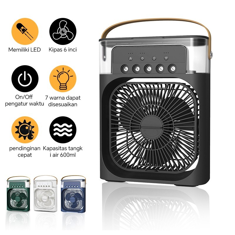 Ac Mini Portable V3 + Kipas & LED 600ml KIPAS Angin PENDINGIN MINI AC PORTABLE AIR COOLER