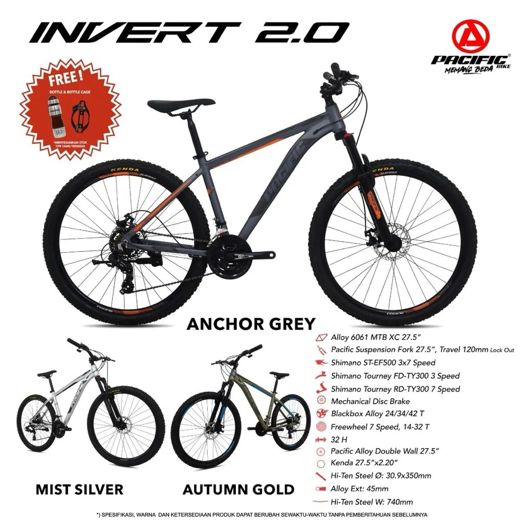 SEPEDA DEWASA MTB PACIFIC 27,5 MTB INVERT 2.0 ORIGINAL