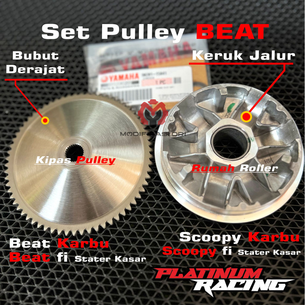 NEW RUMAH ROLLER BEAT KARBU PULLEY BUBUT CUSTOM SCOOPY KARBU ROLLER VARIO 110 RACING BEAT KARBURATOR