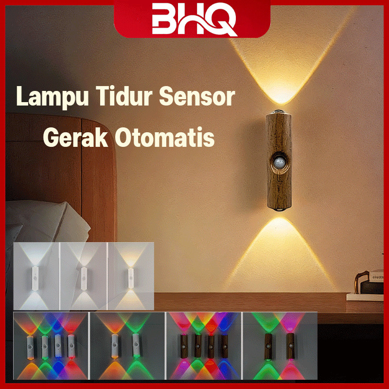 BHQ Lampu Tidur Sensor Gerak Otomatis Lampu Led Sensor Cahaya Lampu Dinding Lampu Emergency Lampu Le