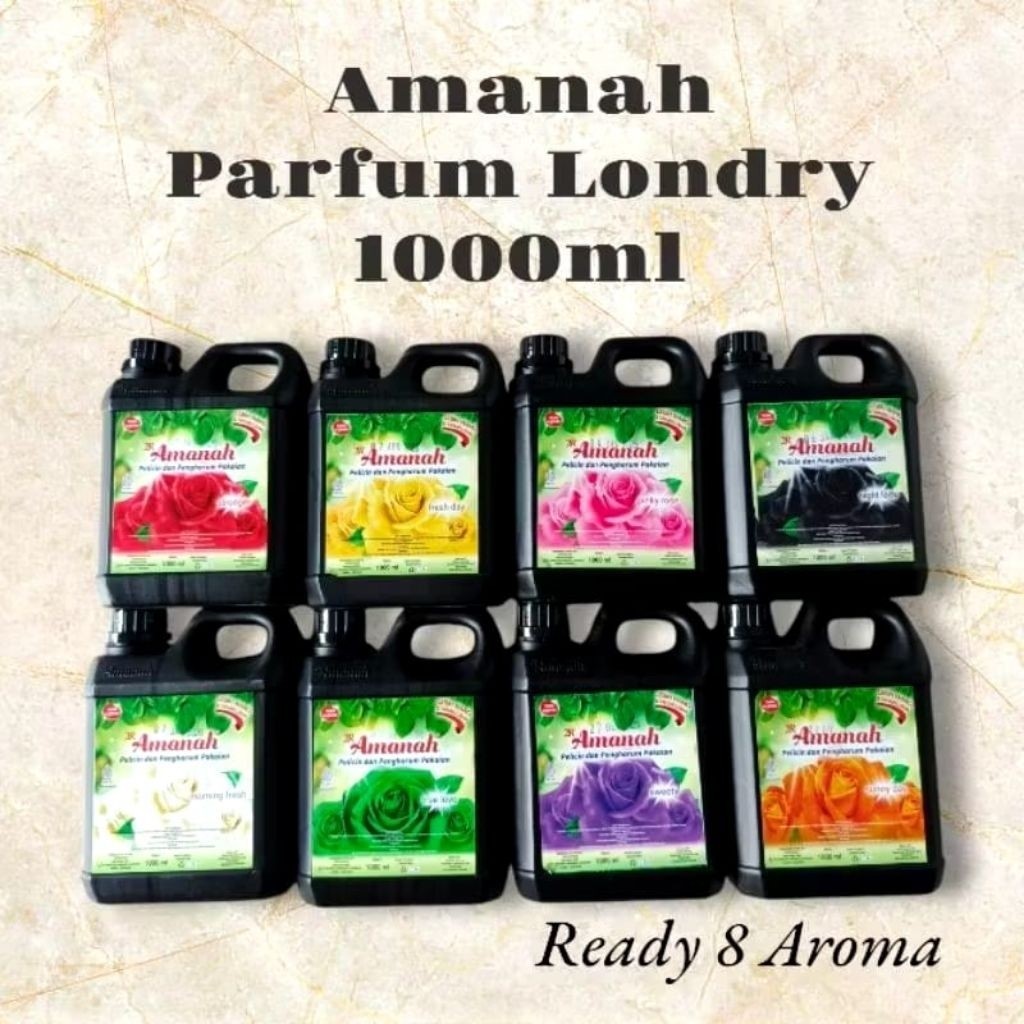 AMANAH Parfum Laundry 1000ML / PEWANGI SETRIKA / PENGARUM SETRIKA / Pewangi Pakaian/Wangi Tahan Lama